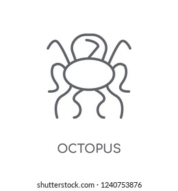 Octopus linear icon. Modern outline Octopus logo concept on white background from animals collection. Suitable for use on web apps, mobile apps and print media.