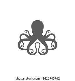 Octopus logo. Abstract animal. Isolated octopus on white background. Vector illustration 