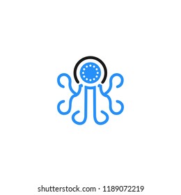 Octopus logo abstract vector graphic download