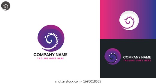 Octopus Logo - All elements on this template are editable with vector software