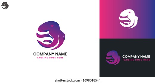 Octopus-Logo - Alle Elemente auf dieser Vorlage sind mit Vektorillustration-Software editierbar