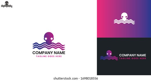 Octopus Logo - All elements on this template are editable with vector software