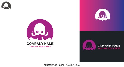 Octopus Logo - All elements on this template are editable with vector software