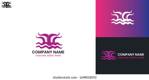 Octopus Logo - All elements on this template are editable with vector software
