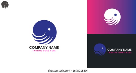 Octopus-Logo - Alle Elemente auf dieser Vorlage sind mit Vektorillustration-Software editierbar