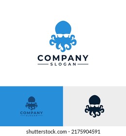 Octopus logo boss with glasses