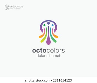 Octopus logo. Creative colorful octopus logo