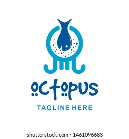 octopus logo design with fish