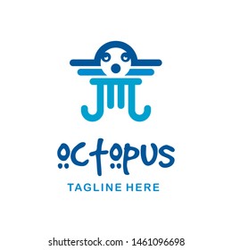 octopus logo design with fish