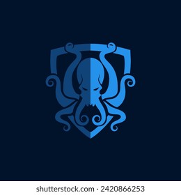 octopus logo design graphic template