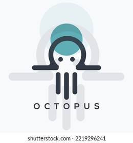 Octopus logo design icon illustrator vector file.