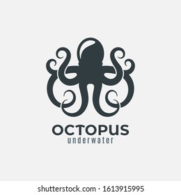 Octopus logo design on white background