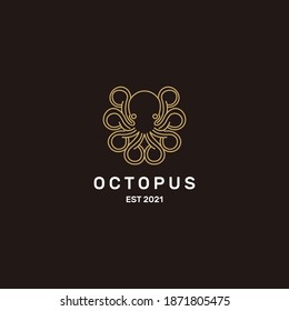 octopus logo design . simple abstract octopus line art style 