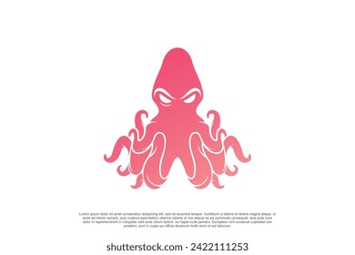 Octopus logo design simple concept Premium Vector