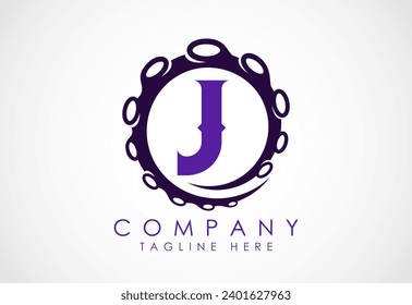 Octopus logo design template with alphabet. Vector illustration