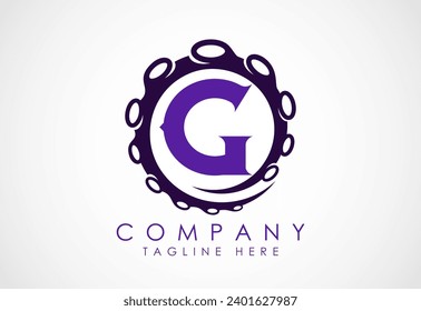 Octopus logo design template with alphabet. Vector illustration