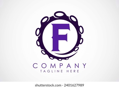 Octopus logo design template with alphabet. Vector illustration
