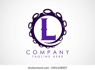 Octopus logo design template with alphabet. Vector illustration