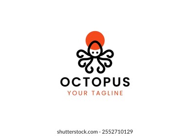 elemento de modelo de design de logotipo do octopus. símbolo de ícone do octopus