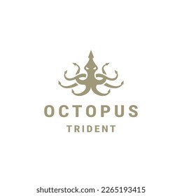 Octopus logo design template flat vector