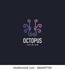 Octopus logo design template Premium Vector.