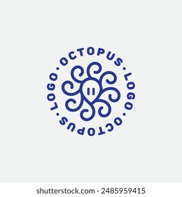 Octopus logo design template. Vector illustration.