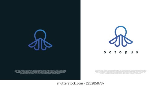 Octopus logo design vector with creative style Premium Vector