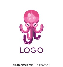 Octopus logo design, vector icon or clipart.