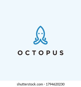 octopus logo design vector illustration on white background