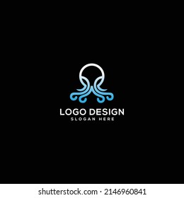 Octopus logo design vector illustration