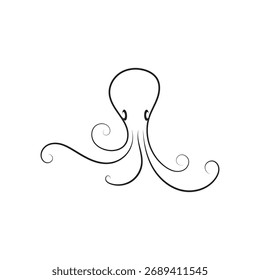 octopus logo design vector illustration template
