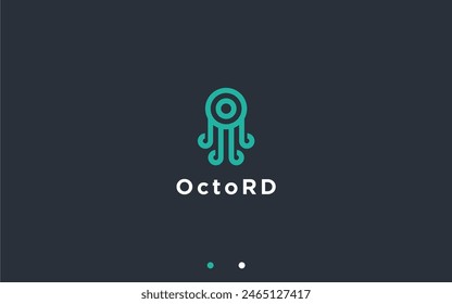 octopus logo design vector silhouette illustration