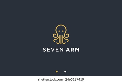 octopus logo design vector silhouette illustration