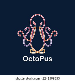 octopus logo emblem design illustration