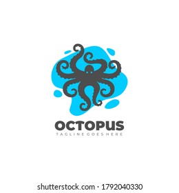 Octopus logo graphic icon. Octopus sign isolated on white background. Sea life symbol. Vector illustration