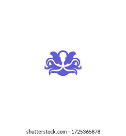 octopus logo icon design with simple line art style