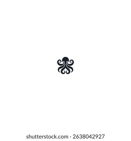 Octopus logo icon flat vector design