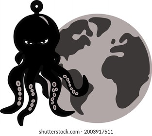 Octopus logo. Octopus Icon. Vector alien from outer space in the form of an octopus for your business.