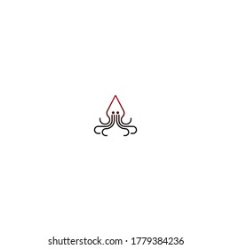 plantilla vectorial de icono del logotipo de Octopus