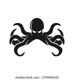 Octopus logo illustration, creative concept.