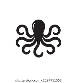 Octopus logo illustration isolated on white background