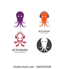 Octopus logo illustrations, vector templates