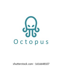 Octopus logo ilustration vector template
