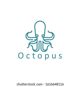 Octopus logo ilustration vector template

