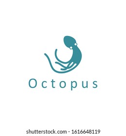 Octopus logo ilustration vector template

