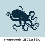 Octopus logo. Isolated octopus on white background