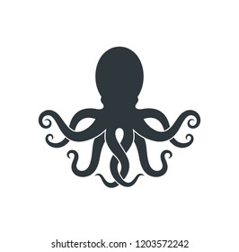 Octopus logo. Isolated octopus on white background

