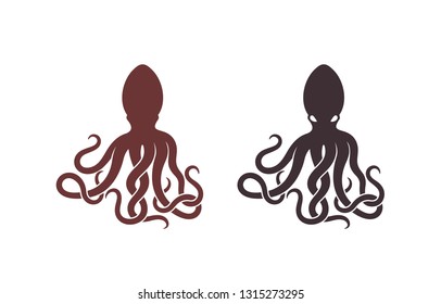 Octopus logo. Isolated octopus on white background. EPS 10. Vector illustration

