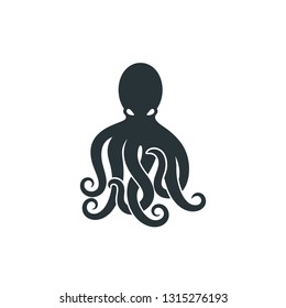 Octopus logo. Isolated octopus on white background

