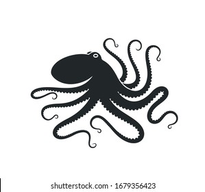 Octopus logo. Isolated octopus on white background